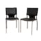 Baxton Studio Dark Brown Leather Dining Chair With Chrome Frame, PK2 35-3256 - alternate 1